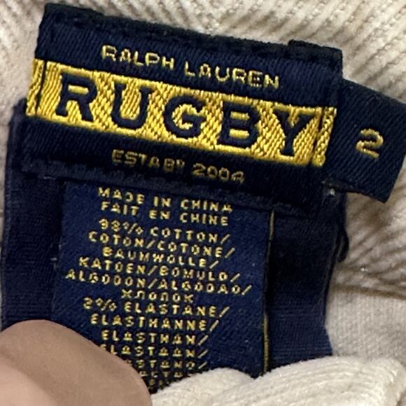 Ralph Lauren Rugby Womens Corduroy Pants 2 28x33 Cream Low Rise Designer Tall - Picture 4 of 7